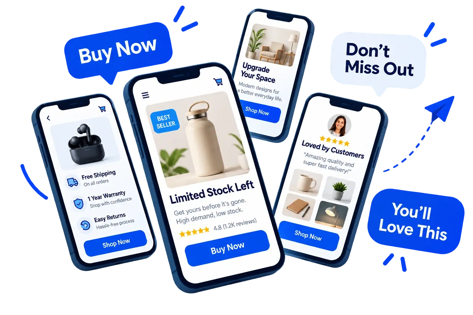 Examples of professional copywriting in ads, landing pages, and product descriptions